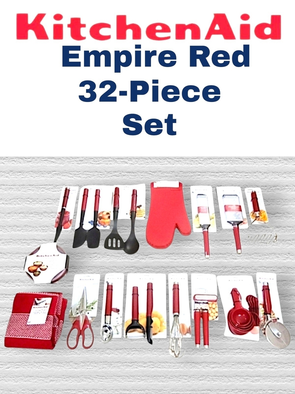 KitchenAid Empire Red 32-Piece Kitchen Tool Set